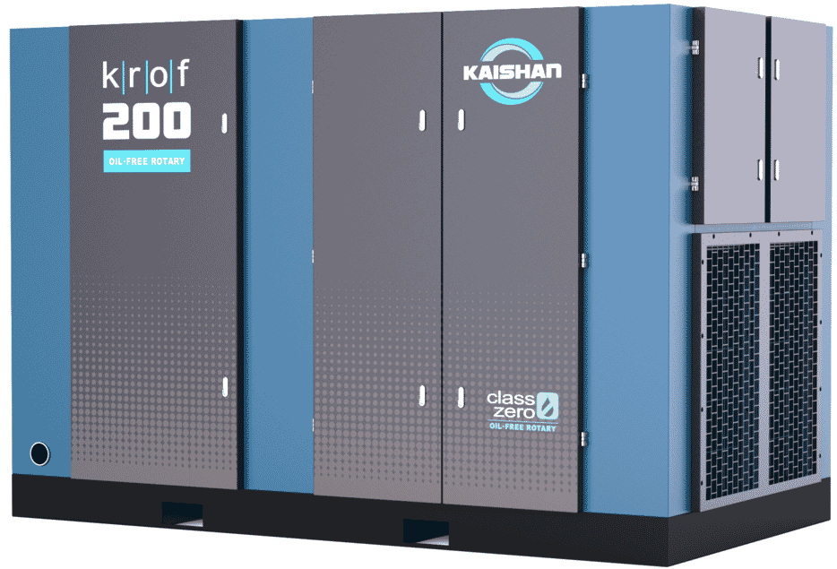 To help the industry meet the demanding requirements of Class 0 applications, Kaishan has developed the cutting-edge KROF two-stage, oil-free rotary screw compressor. 