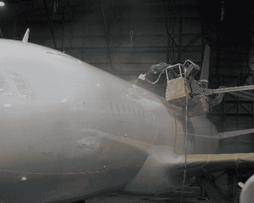 painting an aircraft