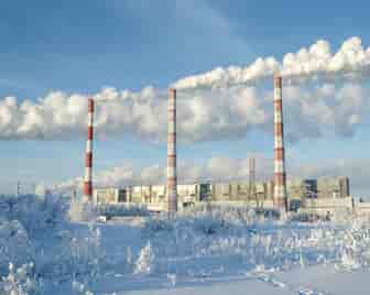 Industrial facilities in winter