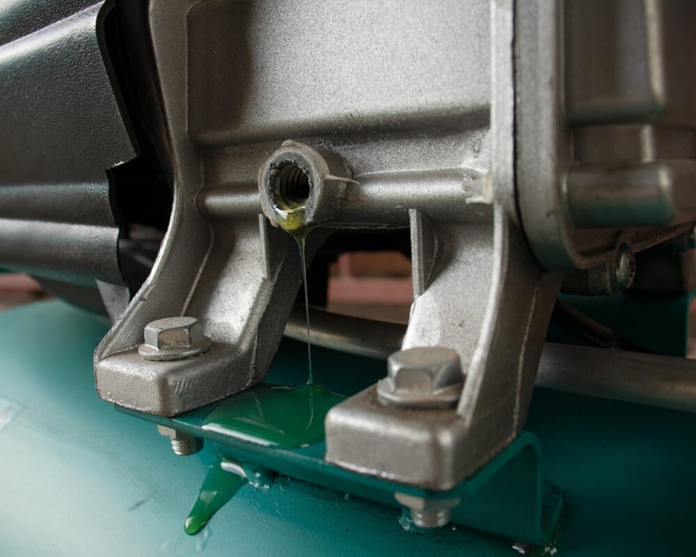 Regular oil changes are critical to the life of an air compressor.